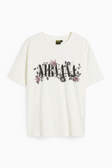Dona - Samarreta de màniga curta - Nirvana - blanc trencat