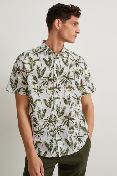 Men - Shirt - regular fit - kent collar - cremewhite