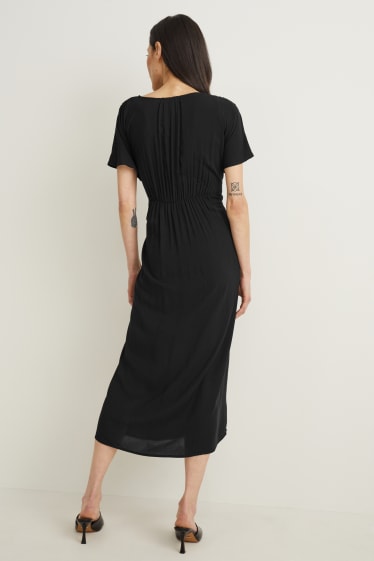 Mujer - Vestido cruzado - negro