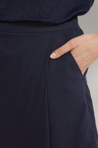 Damen - Skort - Leinen-Mix - dunkelblau