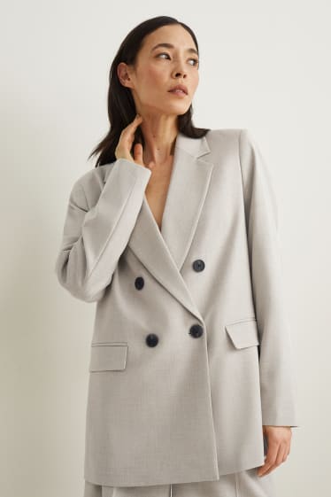 Women - Business blazer - relaxed fit - light beige