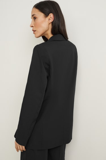 Dames - Business-blazer - relaxed fit - zwart
