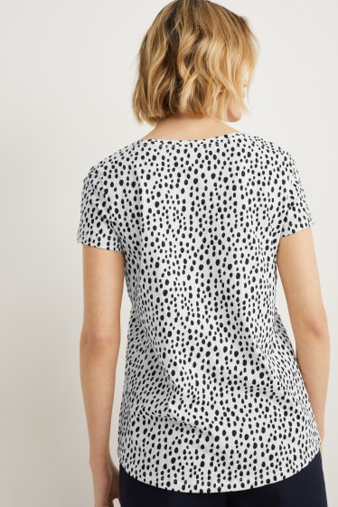 Femmes - T-shirt basique - à pois - crème