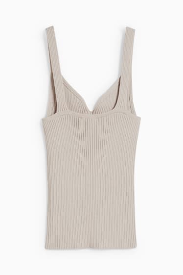 Women - Knitted top - light beige