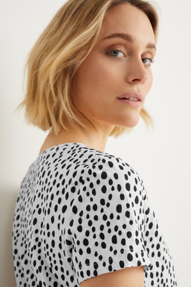 Femmes - T-shirt basique - à pois - crème