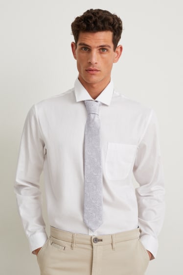 Men - Silk tie - light gray-melange