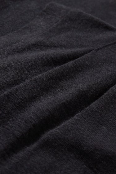 Damen - Top - Leinen-Mix - schwarz