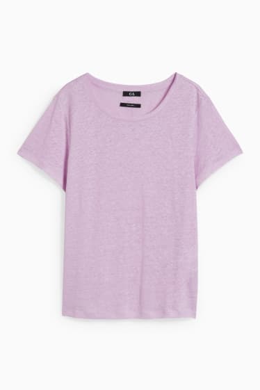 Damen - Leinen-T-Shirt - hellviolett