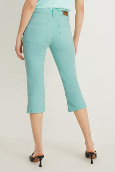 Dames - Capri jeans - mid waist - slim fit - mintgroen