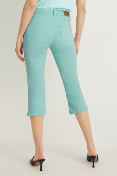 Donna - Jeans pinocchietto - vita media - slim fit - verde menta