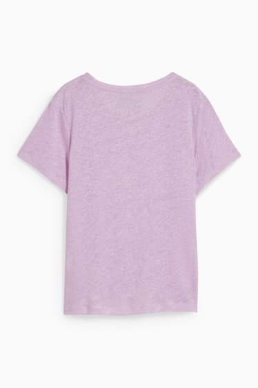 Damen - Leinen-T-Shirt - hellviolett