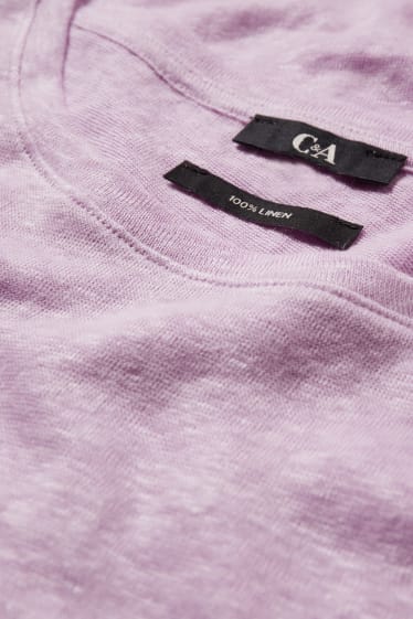 Damen - Leinen-T-Shirt - hellviolett