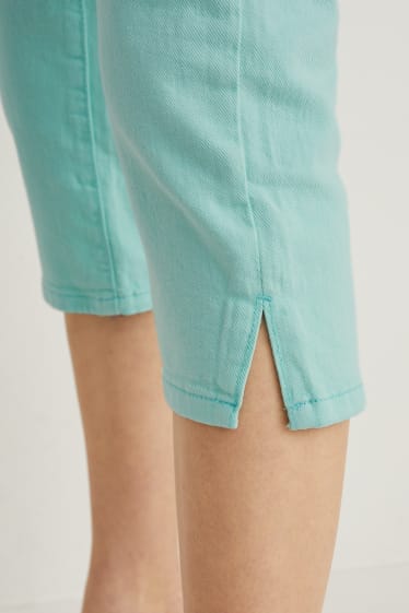Mujer - Capri jeans - mid waist - slim fit - verde menta