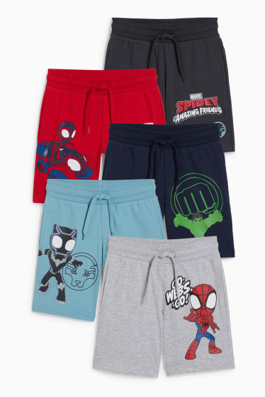 Kinder Buben - Multipack 5er - Marvel - Shorts - dunkelblau