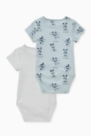 Baby: jongens - Set van 2 - Mickey Mouse - rompertje - wit