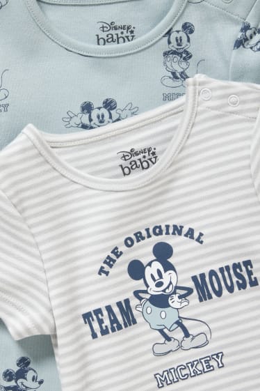 Baby: jongens - Set van 2 - Mickey Mouse - rompertje - wit