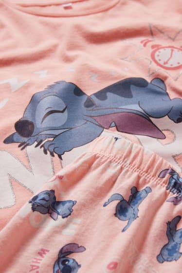 Children Girls - Lilo & Stitch - shorty pyjamas - 2 piece - rose