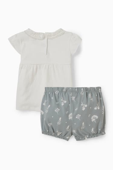 Baby: meisjes - Babyoutfit - 2-delig - crème wit