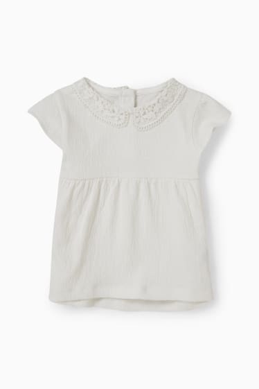Baby: meisjes - Babyoutfit - 2-delig - crème wit