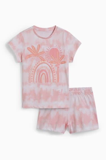 Bambine - Pigiama corto - 2 pezzi - rosa