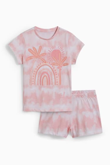 Kinder - Shorty-Pyjama - 2 teilig - rosa