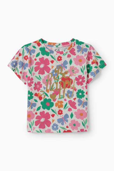 Bambine - T-shirt - a fiori - bianco crema