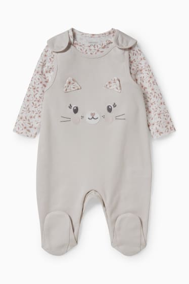 Baby Mädchen - Strampler-Set - 2 teilig - hellbeige