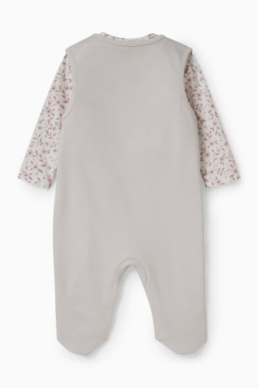 Baby Mädchen - Strampler-Set - 2 teilig - hellbeige