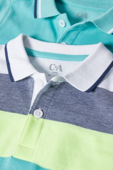 Kinderen: jongens - Set van 2 - poloshirt - turquoise