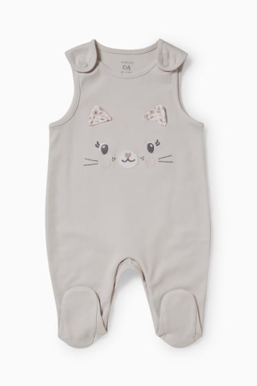 Baby Mädchen - Strampler-Set - 2 teilig - hellbeige
