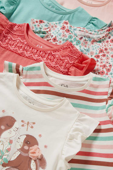 Enfants filles - Lot de 6 - T-shirts - blanc crème