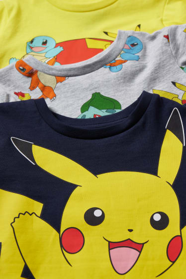Kinderen - Set van 3 - Pokémon - T-shirt - geel