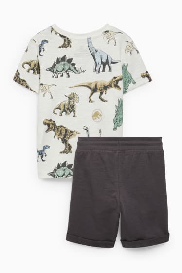 Kinderen - Jurassic World - set - T-shirt en sweatshorts - wit