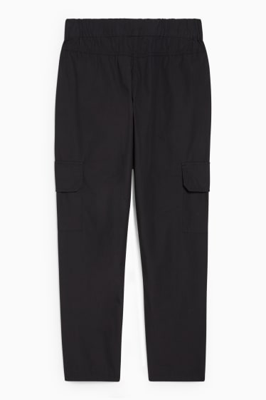 Donna - Pantaloni cargo - vita media - tapered fit - nero