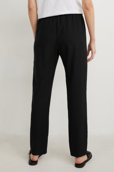 Dona - Pantalons de tela - high waist - relaxed fit - negre
