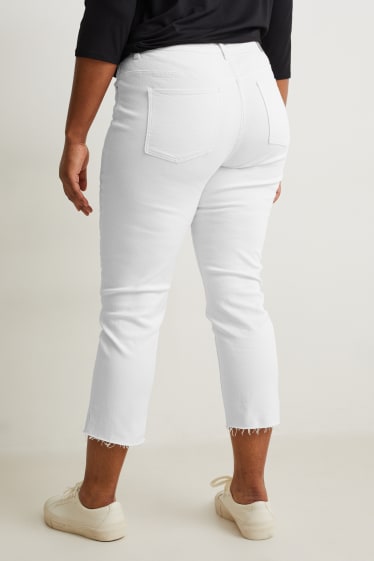 Women - Straight jeans - high waist - LYCRA® - white