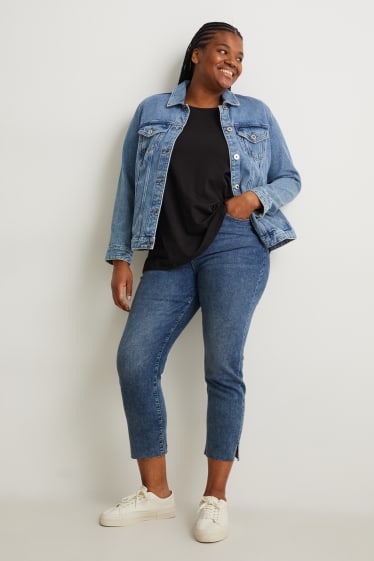 Dona - Texans crop - high waist - straight fit - LYCRA® - texà blau