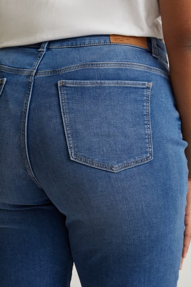 Dames - Bermuda van spijkerstof - high waist- jog denim - LYCRA® - jeansblauw