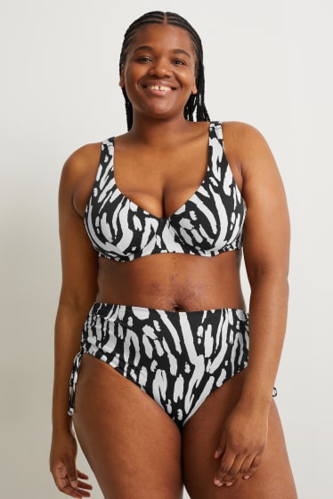Kobiety - Góra od bikini z fiszbinami - wyściełana - LYCRA® XTRA LIFE™ - czarny / biały