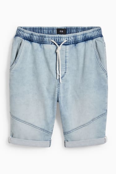 Bărbați - Pantaloni scurți de blugi - LYCRA® - denim-albastru deschis