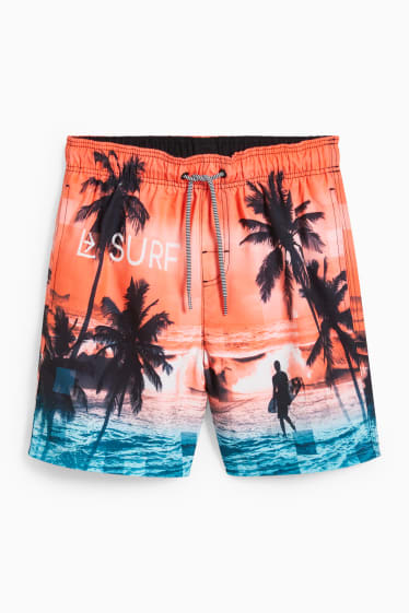 Children - Swim shorts - patterned - orange