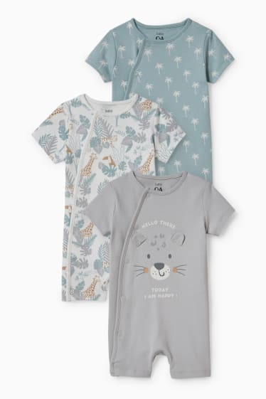 Babys - Set van 3 - babypyjama - grijs