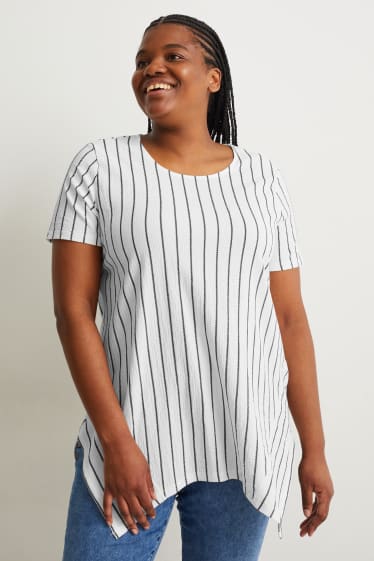 Damen - T-Shirt - gestreift - cremeweiß