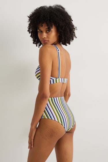Women - Bikini top - padded - LYCRA® XTRA LIFE™ - striped - green