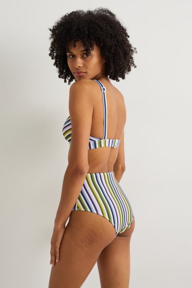 Damen - Bikini-Top - wattiert - LYCRA® XTRA LIFE™ - gestreift - grün