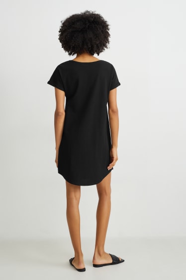 Mujer - Vestido básico estilo camiseta - negro