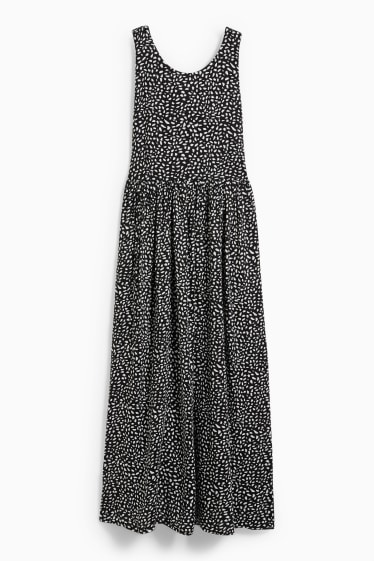 Women - Basic fit & flare dress - patterned - black / white