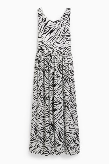Mujer - Vestido básico fit & flare - estampado - negro / blanco