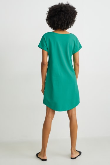 Donna - Vestito a t-shirt basic - verde