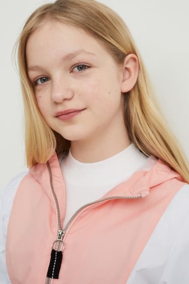 Kinderen: meisjes - Jas met capuchon - zwart